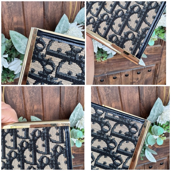 Vintage Dior Navy Blue Monogram Clutch - Picture 12 of 16